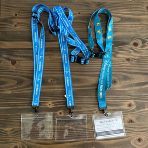 Disney Vacation Club Lanyards with Key Card Holders Set of 3 Blue Mickey Member
